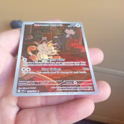 Pokemon TCG TEAM ROCKET’S MEOWTH 203/182 SV Illustration Rare holo - Image 2