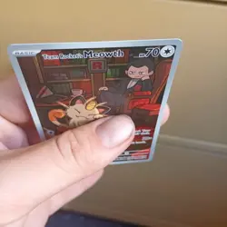 Pokemon TCG TEAM ROCKET’S MEOWTH 203/182 SV Illustration Rare holo - Image 3