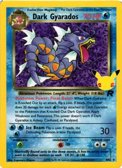 Pokemon TCG Dark Gyarados Promo Holo Celebrations 8/82 NM - Image 1