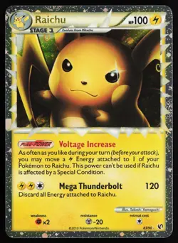 2010 Pokemon Undaunted Raichu Prime#83 /90 Heart Gold Soul Silver NM - Image 1