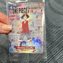 One Piece CCG Monkey D. Luffy US Voyage Promo Holo P-055 2026 5000 Power - Image 1