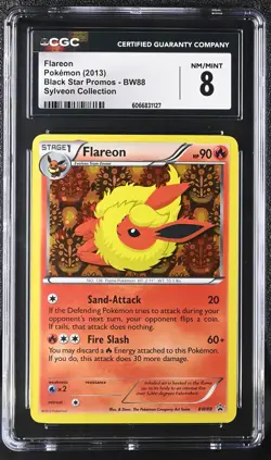 CGC 8 Flareon 2013 Black Star Promos BW88 Sylveon Collection Pokemon Card - Image 1