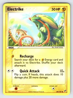 Electrike 60/107 2005 EX Deoxys Pokemon Card TCG Nintendo Non Holo Common - Lp - Image 1