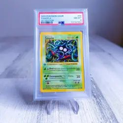1st Edition Shadowless Tangela 66/102 Base Set Pokemon Card PSA 8 - Image 1