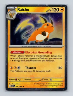 Raichu 026 2023 Pokemon MEW 151 Cosmos Holo SWIRL Promo Card NM+🌀 - Image 1