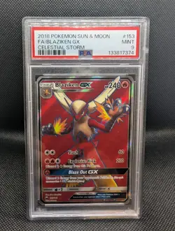 Blaziken GX 153/168 - Celestial Storm Pokemon Card - PSA 9 MINT - Fresh Cert - Image 3