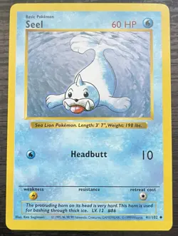 Seel 041/102 Pokemon TCG WOTC Base Set (Shadowless) Regular MINT - Image 1