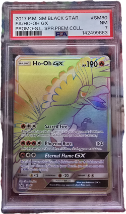 PSA 7 Ho-Oh GX #SM80 Black Star Promo-S.L. SPR.PREM.COLL. Pokemon TCG PSA 7 - Image 1