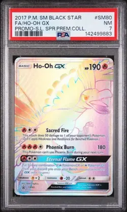 PSA 7 Ho-Oh GX #SM80 Black Star Promo-S.L. SPR.PREM.COLL. Pokemon TCG PSA 7 - Image 2