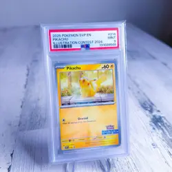 2025 POKEMON SVP EN-SV BLACK STAR PROMO ILLUSTRATION CONTEST 2024 PIKACHU PSA 9 - Image 2