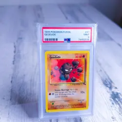 1999 POKEMON FOSSIL #47 GEODUDE PSA 9 - Image 2
