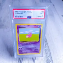 1999 POKEMON FOSSIL #55 SLOWPOKE PSA 9 - Image 3