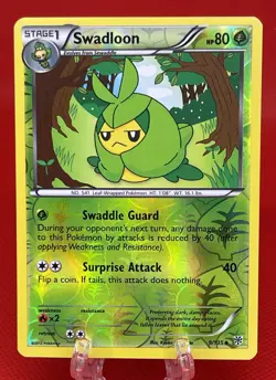Pokemon TCG Swadloon Black & White 9/135 Plasma Storm Reverse Holo 2012 LP - Image 1
