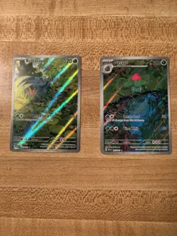 Pokemon 151 Bulbasaur IR 166/165 and Ivysaur IR 167/165 Near Mint Holos - Image 1