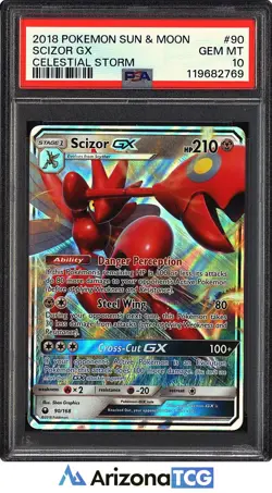 Pokemon 2018 Scizor GX 90/168 Celestial Storm GEM MINT PSA 10 - Image 1