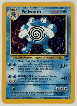 Pokemon TCG Poliwrath Holo Rare 15/130 Base Set 2 (NM) - Image 1