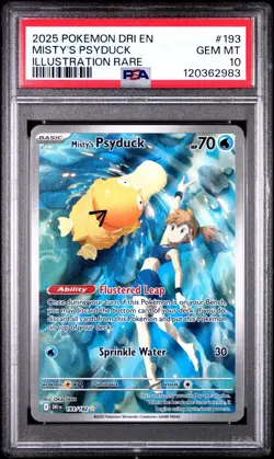 2025 POKEMON DRI EN-DESTINED RIVALS ILLUSTRATION RARE MISTY'S PSYDUCK PSA 10 - Image 1