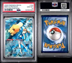 2025 POKEMON DRI EN-DESTINED RIVALS ILLUSTRATION RARE MISTY'S PSYDUCK PSA 10 - Image 3