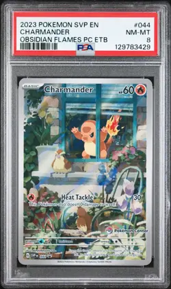 CHARMANDER 044 PROMO PSA 8 Obsidian Flames POKEMON CENTER PC ETB - Image 1