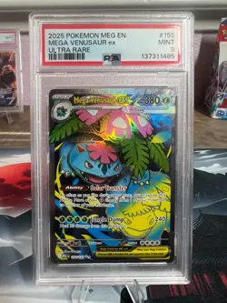 2025 Pokemon Meg En-Mega Evolution #155 Mega Venusaur Ex Ultra Rare PSA 9 - Image 1