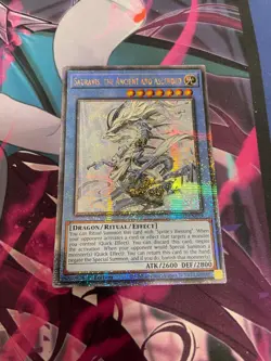 YUGIOH - SAURAVIS THE ANCIENT AND ASCENDED - RA02 - NM - QUARTER CENTURY SECRET - Image 1