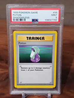 1999 Pokemon Base Set Shadowless Potion 94/102 PSA 9 Mint - Image 1