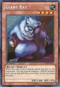 Yugioh! LP Giant Rat - LCYW-EN232 - Secret Rare - Unlimited Edition Lightly Play - Image 1