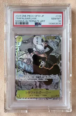 PSA 10 Trafalgar Law Manga OP10-119 SEC | w/ Acrylic Case | ONE PIECE JP - Image 1