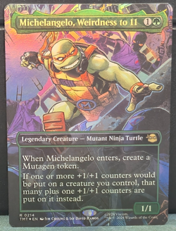 Michelangelo Weirdness to 11 R 0214 BORDERLESS FOIL TMNT Rare Card NM MTG Game - Image 1