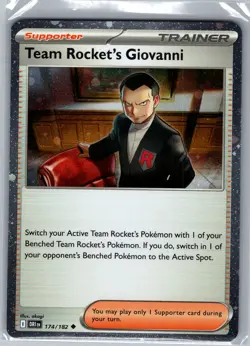 Team Rocket's Giovanni (Cosmos Holo) 174/182 Pokemon Card - NM - Image 1