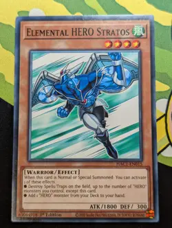 Elemental HERO Stratos - HAC1-EN015 - Common YuGiOh TCG Card - Image 1