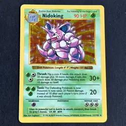 Shadowless Nidoking 11/102 Base Set Holo Rare Pokemon Card - Image 1