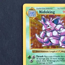 Shadowless Nidoking 11/102 Base Set Holo Rare Pokemon Card - Image 2