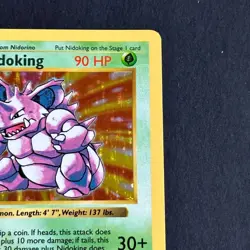 Shadowless Nidoking 11/102 Base Set Holo Rare Pokemon Card - Image 3