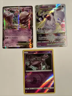 Pokemon MEWTWO 3 Card Lot ~ Reverse Holo EX VStar - Image 1