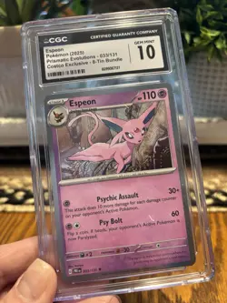 Pokemon 2025 Prismatic Evolutions ESPEON Card 033/131 Graded CGC Gem Mint 10 - Image 1