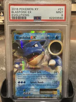 Pokemon TCG XY Evolutions Blastoise EX Holo Card 21/108 Ultra Rare PSA 9 - Image 1