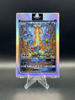 Fan Made Custom Display Card Ninja Squirtles GX Charizard Canyon Chase - Image 1