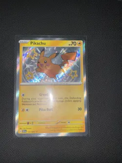 Pokemon Pikachu TCG Card Shiny Rare, Sv: Paldean Fates, 131/091 - Image 1