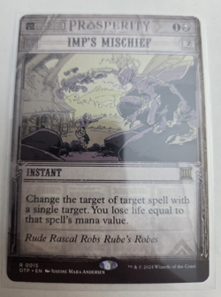 MTG, Imp's Mischief Outlaws of Thunder Junction: Breaking News Regular NM - Image 1