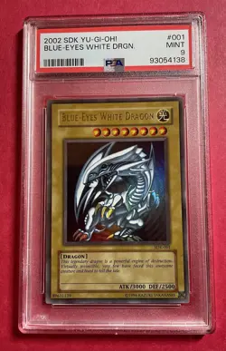 2002 SDK 001 Blue-Eyes White Dragon Ultra Rare Yu-Gi-Oh! Card PSA 9. Graded 2024 - Image 1