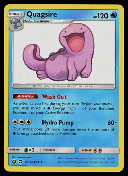 Pokemon Card - Quagsire Hidden Fates SV10/SV94 Shiny Holo Rare - Image 1