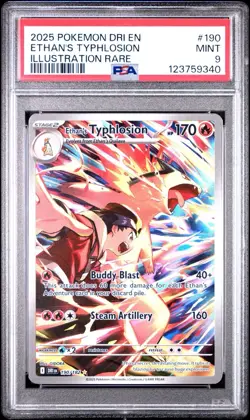 Pokemon TCG Ethan's Typhlosion Illustration Rare Card 190/182 PSA 9 - Image 2