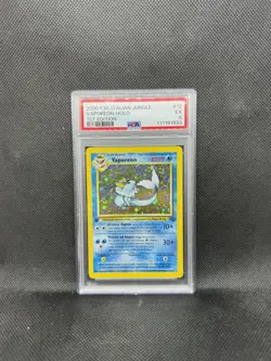 2000 POKEMON ITALIAN JUNGLE 1ST EDITION #12 VAPOREON HOLO PSA 5 - Image 1
