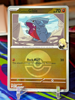 Pokemon TCG Ascended Heroes CYNTHIA'S GIBLE 109/217 **POKE BALL Reverse Holo - Image 1