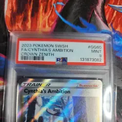 Pokemon TCG Cynthia's Ambition Full Art Crown Zenith GG60/GG70 PSA 9 - Image 2