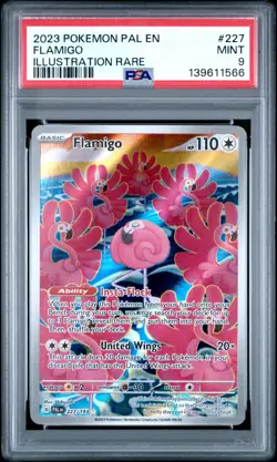 2023 POKEMON PAL EN-PALDEA EVOLVED ILLUSTRATION RARE #227 FLAMIGO PSA 9 - Image 1
