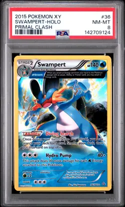 Pokemon Swampert 36 XY Primal Clash Holo PSA 8 Near Mint - Image 1