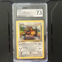 Tauros #47 Pokemon 1999 Jungle 1st Edition CGC Near Mint 7.5 - Image 1