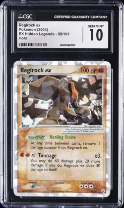 2004 POKEMON EX HIDDEN LEGENDS #98 REGIROCK EX CGC 10 - Image 1
